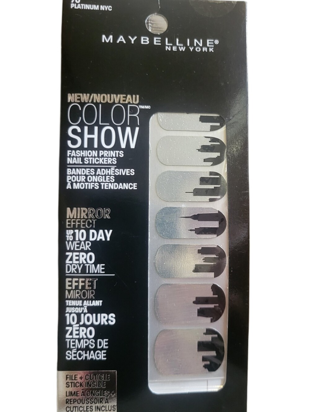 Maybelline Color Show Silver Mirror Effect Nail Stickers